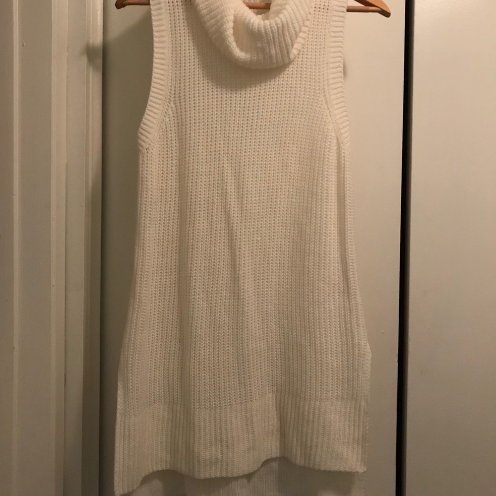 White Cowlneck knit tunic